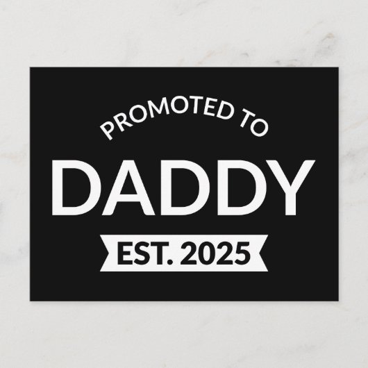 Gepromoveerd naar Daddy Est. 2025 II Briefkaart (Voorkant)