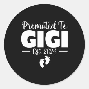 Gepromoveerd naar Gigi 2024 Gifts Zwangerschap Aan Ronde Sticker