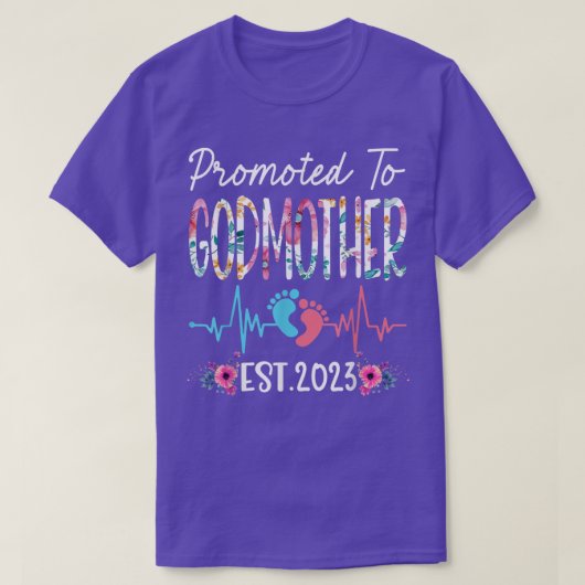 Gepromoveerd naar Godmoeder 2023 Moederdag Kerstmi T-shirt (Design voorkant)