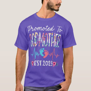 Gepromoveerd naar Godmoeder 2023 Moederdag Kerstmi T-shirt
