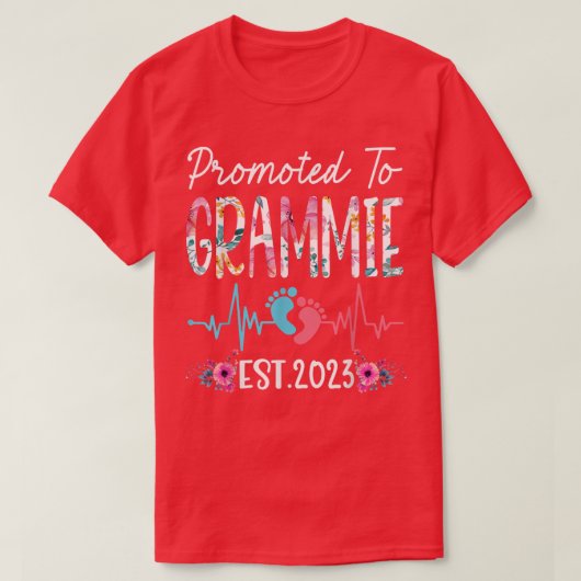 Gepromoveerd naar Grammie 2023 Moederdag kerstfees T-shirt (Design voorkant)