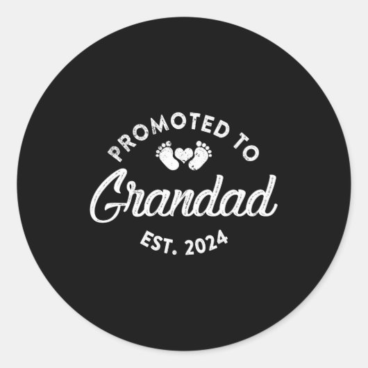 Gepromoveerd naar Grandad EST 2024 Funny New Grand Ronde Sticker (Voorkant)