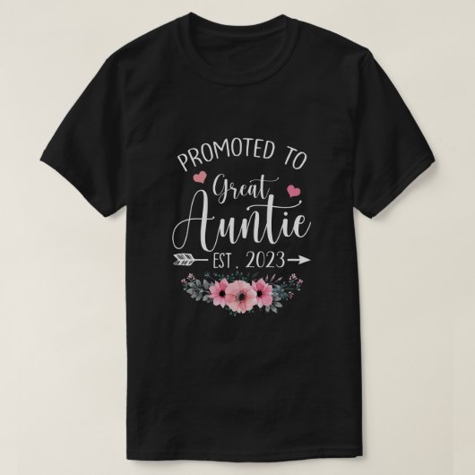 Gepromoveerd naar Great Auntie Est 2023-Moederdag T-shirt (Design voorkant)