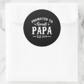 Gepromoveerd naar Great Papa Est 2024 T shirt Ronde Sticker (Tas)