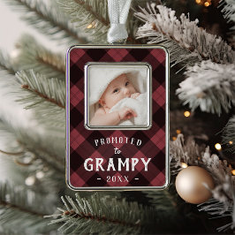 Gepromoveerd naar grijs | Baby Foto opa Verzilverd Omlijst Ornament