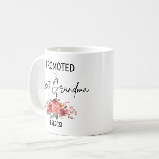 Gepromoveerd naar grootmoeder Oost 2023, grootmoed Koffiemok (Voorkant links)