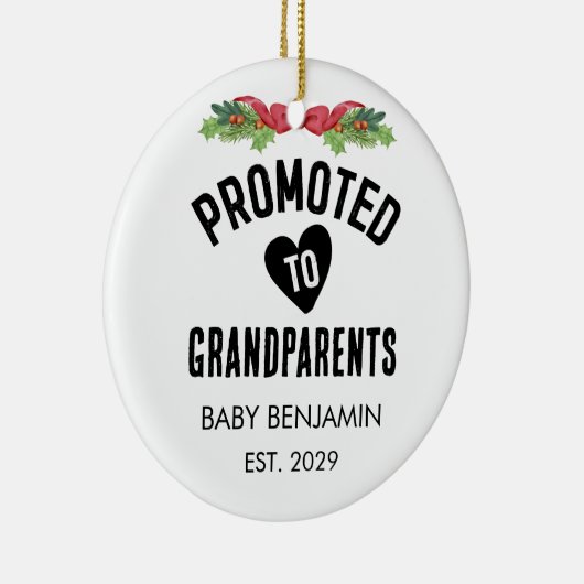 Gepromoveerd naar grootouders Gepersonaliseerde Ba Keramisch Ornament (Rechts)