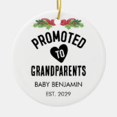 Gepromoveerd naar grootouders Gepersonaliseerde Ba Keramisch Ornament (Voorkant)