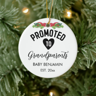 Gepromoveerd naar grootouders Gepersonaliseerde Ba Keramisch Ornament