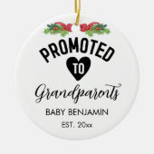 Gepromoveerd naar grootouders Gepersonaliseerde Ba Keramisch Ornament (Voorkant)