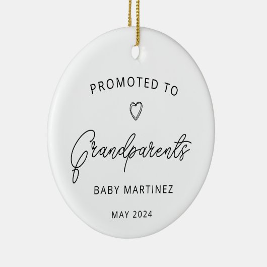 Gepromoveerd naar grootouders Zwangerschap Aankond Keramisch Ornament (Rechts)