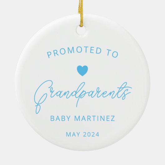 Gepromoveerd naar grootouders Zwangerschap Aankond Keramisch Ornament (Achterkant)