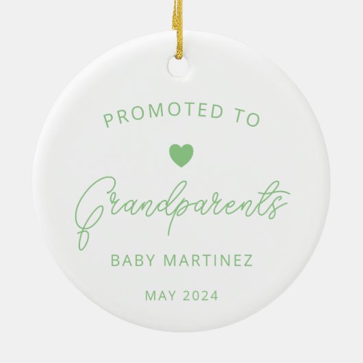 Gepromoveerd naar grootouders Zwangerschap Aankond Keramisch Ornament (Achterkant)