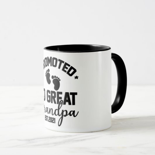 Gepromoveerd naar Grote Opa, opgericht in 2021 Mok (Voorkant rechts)