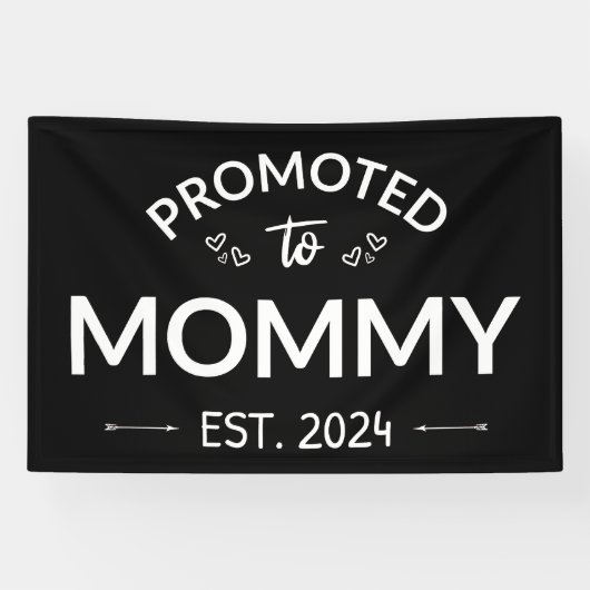 Gepromoveerd naar mama Est. 2024 II Spandoek (Horizontaal)