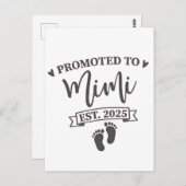 Gepromoveerd naar Mimi Est. 2025 Oma-to-be Briefkaart (Voorkant / Achterkant)