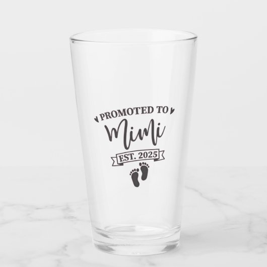 Gepromoveerd naar Mimi Est. 2025 Oma-to-be Glas (Voorkant)