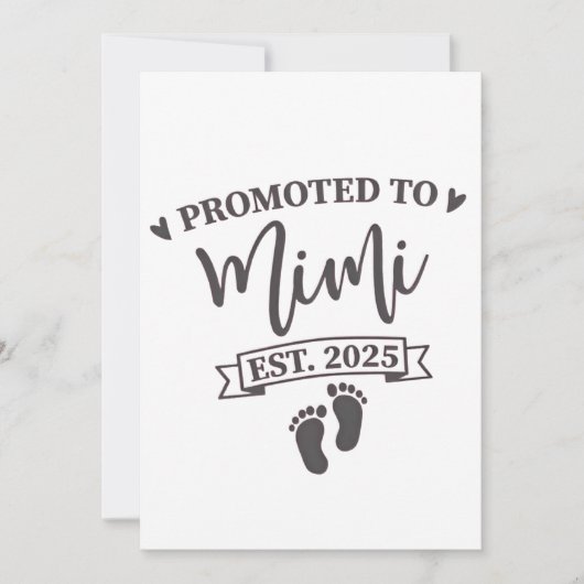 Gepromoveerd naar Mimi Est. 2025 Oma-to-be Kaart (Voorkant)