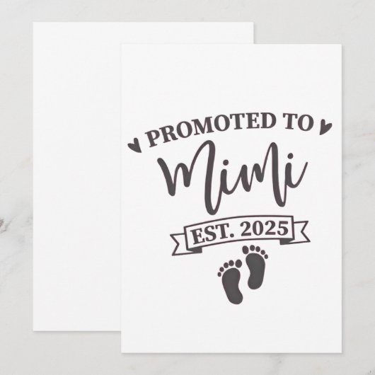 Gepromoveerd naar Mimi Est. 2025 Oma-to-be Kaart (Voorkant / Achterkant)