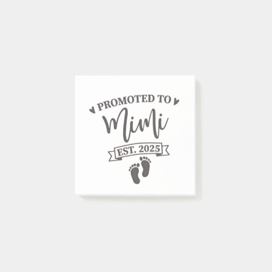 Gepromoveerd naar Mimi Est. 2025 Oma-to-be Post-it® Notes (Voorkant)