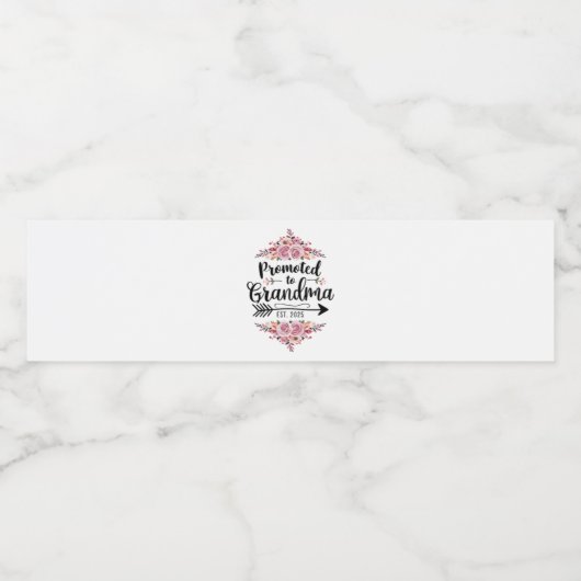 Gepromoveerd naar oma 2025 zwangerschapsaankondigi waterfles etiket (Enkel label)