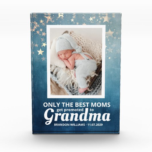 Gepromoveerd naar Oma Schattige Stars Baby Fotoblokken (Voorkant)