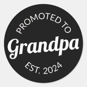 Gepromoveerd naar opa Est. 2024 I Ronde Sticker