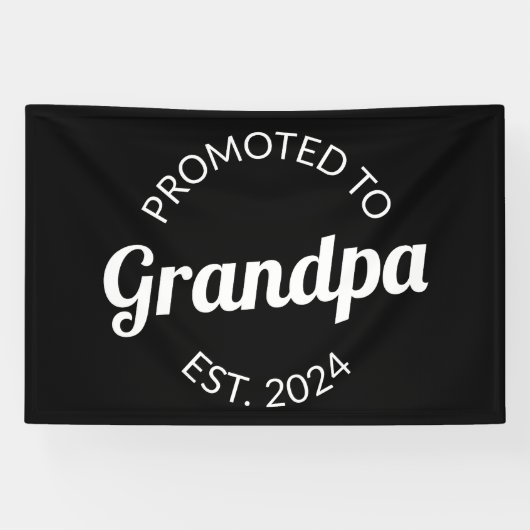 Gepromoveerd naar opa Est. 2024 I Spandoek (Horizontaal)