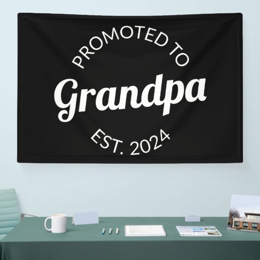 Gepromoveerd naar opa Est. 2024 I Spandoek (Beurs)