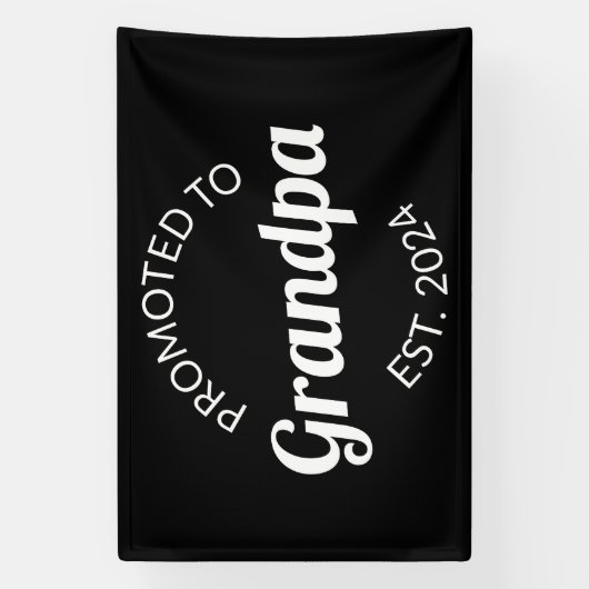 Gepromoveerd naar opa Est. 2024 I Spandoek (Verticaal)