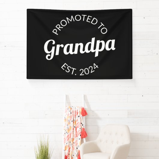 Gepromoveerd naar opa Est. 2024 I Spandoek (Insitu)
