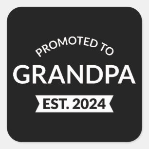 Gepromoveerd naar opa Est. 2024 II Vierkante Sticker