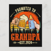 Gepromoveerd naar Opa Est 2024 Retro Fathers Day N Informatiekaartje (Achterkant)