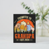 Gepromoveerd naar Opa Est 2024 Retro Fathers Day N Informatiekaartje (Staand voorkant)