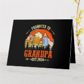 Gepromoveerd naar Opa Est 2024 Retro Fathers Day N Kaart (Gele Bloem)