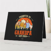 Gepromoveerd naar Opa Est 2024 Retro Fathers Day N Kaart (Achterkant)