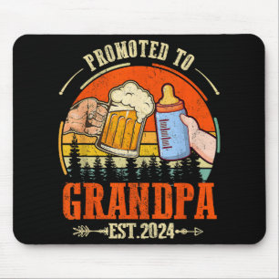 Gepromoveerd naar Opa Est 2024 Retro Fathers Day N Muismat
