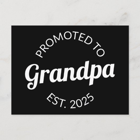 Gepromoveerd naar opa Est. 2025 I Briefkaart (Voorkant)
