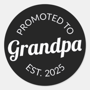 Gepromoveerd naar opa Est. 2025 I Ronde Sticker