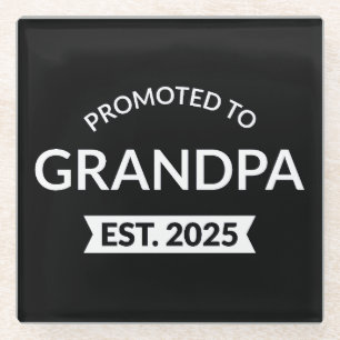 Gepromoveerd naar opa Est. 2025 II Glazen Onderzetter