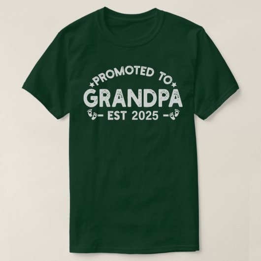 Gepromoveerd naar Opa est 2025 T-shirt (Design voorkant)