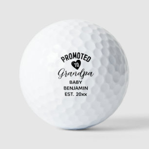 Gepromoveerd naar Opa Gepersonaliseerde Baby Naam Golfballen