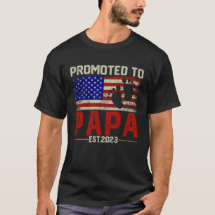 Gepromoveerd naar Papa 2023 Eerste keer Papa  Fath T-shirt