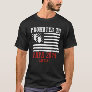 Gepromoveerd naar Papa 2024 opnieuw Baby Reveal US T-shirt