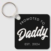 Gepromoveerd naar Papa Nieuw Papa Gift Vaders Dag Sleutelhanger (Voorkant)