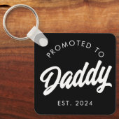 Gepromoveerd naar Papa Nieuw Papa Gift Vaders Dag Sleutelhanger (Voorkant)