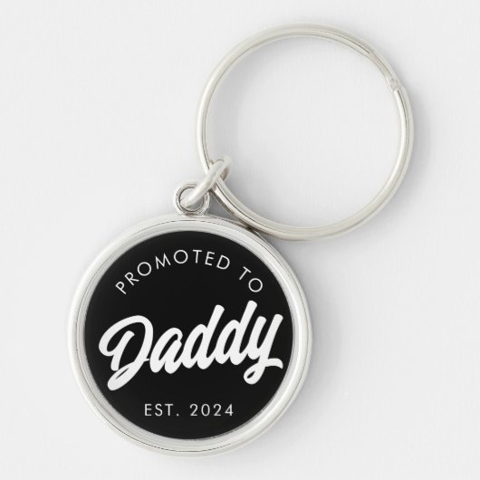 Gepromoveerd naar Papa Nieuw Papa Gift Vaders Dag Sleutelhanger (Voorkant)