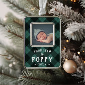 Gepromoveerd naar papaver | Baby Foto opa Verzilverd Omlijst Ornament