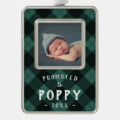 Gepromoveerd naar papaver | Baby Foto opa Verzilverd Omlijst Ornament (Voorkant)