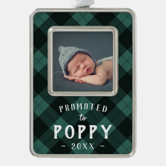 Gepromoveerd naar papaver | Baby Foto opa Verzilverd Omlijst Ornament (Voorkant)